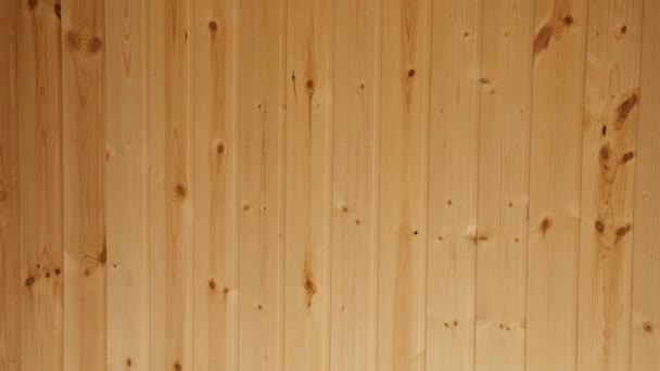 Plantilla de fondo de pared de madera. Copia espacio para texto. banner, logotipo en tablón de madera — Vídeo de stock