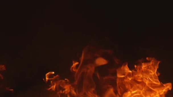 Espace vide pour la conception du logo sur le titre du texte sur fond de brûlure noire dans le feu. — Video