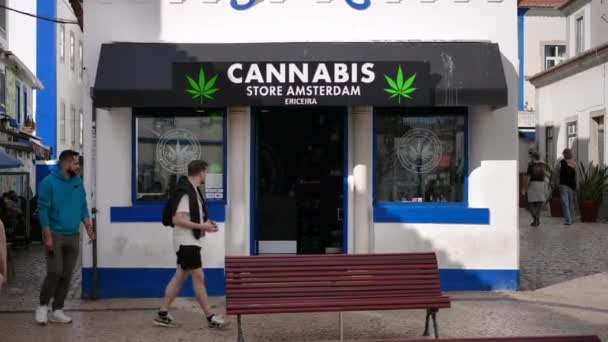Lékárna Cannabis. Lékařská rekreační narkotika lékárna maloobchodní distribuce. — Stock video