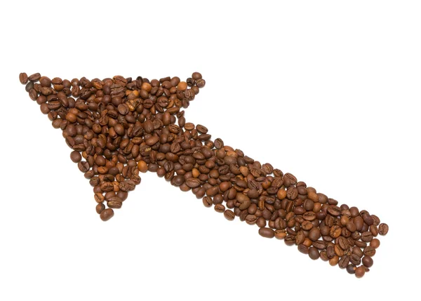 Kaffe pilen på vita — Stockfoto