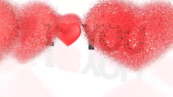 Szerelmes szívek, ezen a környéken: szavak — Stock videók