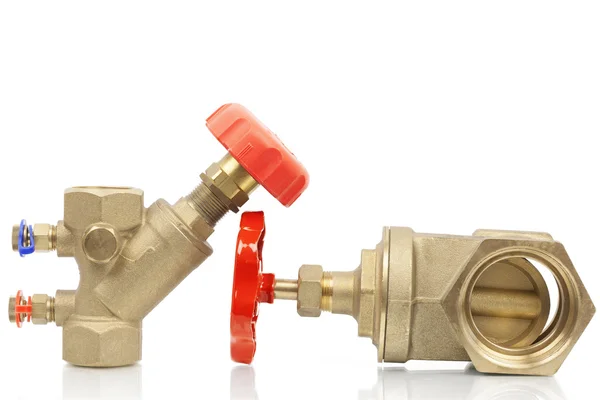 Plumbing valves on a white background — Stock Photo, Image