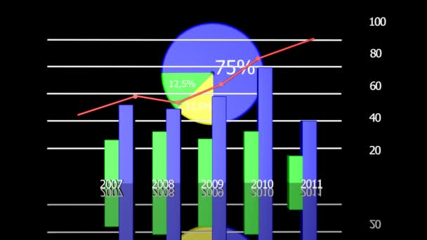 Diagramma aziendale su sfondo nero — Video Stock