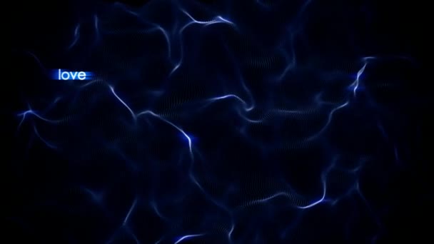 Inscriptions love and passion on a abstract background in blue — Stock Video