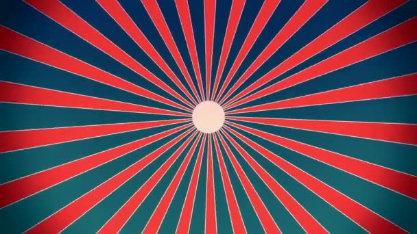 Sunburst dans le style vintage rouge et bleu 