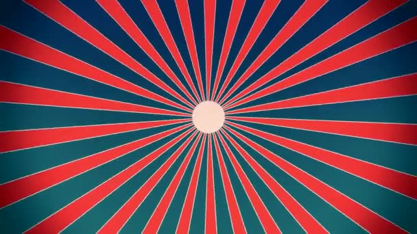 Estallido de sol en estilo vintage rojo y azul — Vídeo de stock