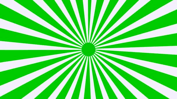 Sunburst v zelené a bílé — Stock video