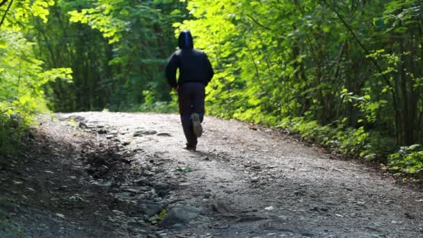 Chico corriendo por la mañana en el parque episodio 1 — Vídeos de Stock