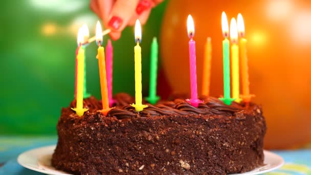 Kaarsen op de verjaardag cake aflevering 1 — Stockvideo
