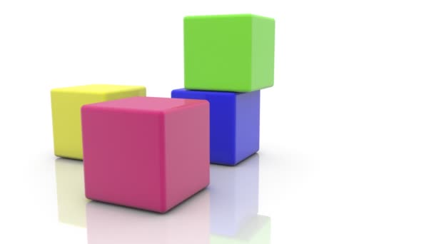 Cubes en différentes couleurs — Video