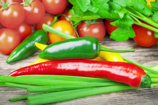 Peppers,onions and parsley — Stock Photo, Image