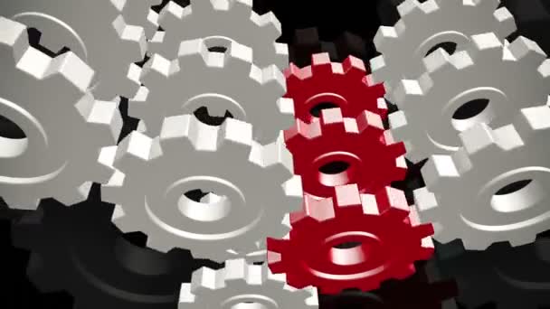 白い背景のエピソード 5 に抽象的な歯車 — ストック動画