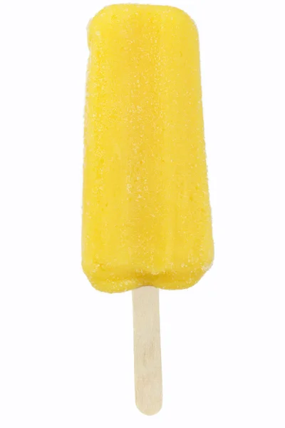 Glace jaune sur fond blanc — Photo