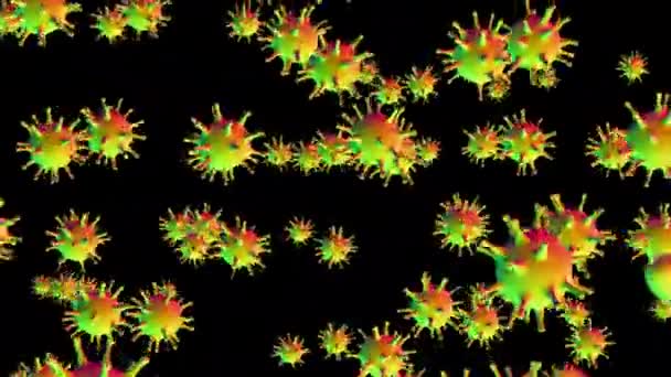 Achtergrond Van Kleurrijke Dynamische Virussen — Stockvideo