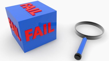 Büyüteçle arıza konsepti