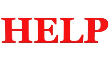 Beyazın üzerine kırmızıyla yardım kavramı