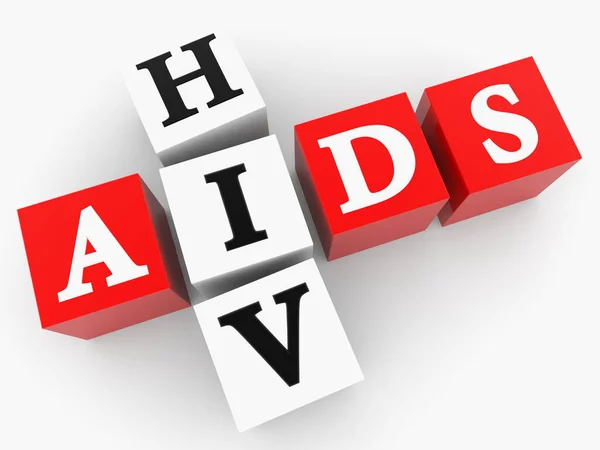 Hivとエイズの概念を持つカラフルなキューブ — ストック写真
