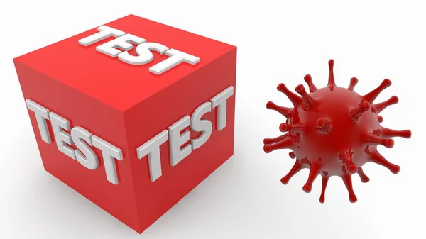 Вірус Біля Кубика Концепцією Тесту — стокове фото