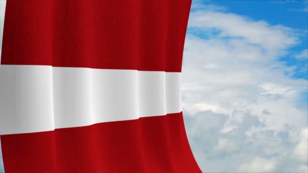 Bandera de Letonia — Vídeo de stock