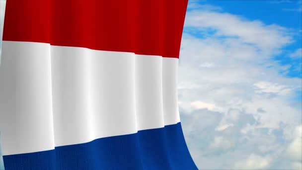 Bandera de los Países Bajos — Vídeo de stock
