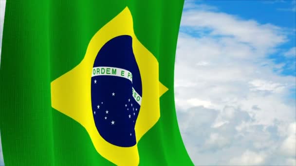 Bandera de Brasil — Vídeo de stock