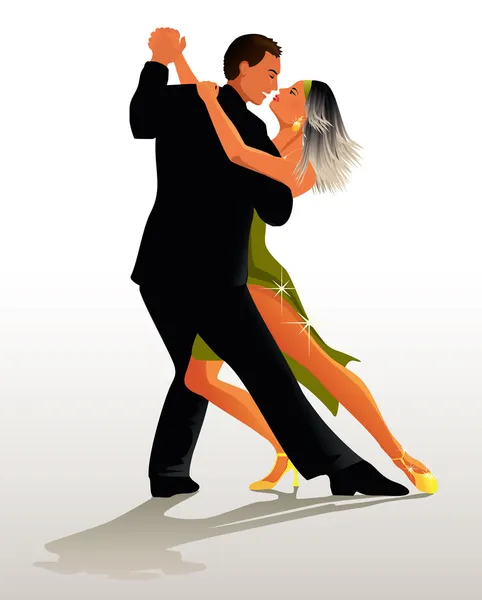 Tango danza di coppia - illustrazione vettoriale — Vettoriale Stock