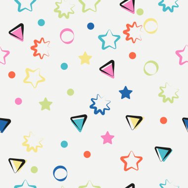 Bir dizi modaya uygun el çizimi organik şekiller pürüzsüz tekrarlayan desenler