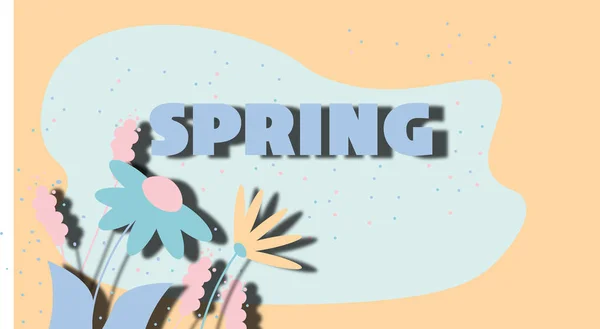 Рука Намальована Квітами Весняні Контурні Квіти — стокове фото