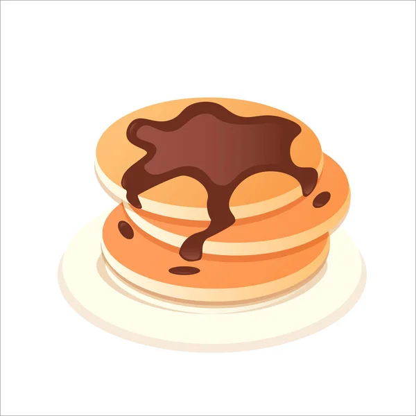 팬케이크 단풍당밀 초콜릿 맛있는 팬케이크 — 스톡 사진