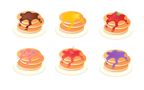 Çizgi film krepleri. Akçaağaç şurubu, tereyağı, çikolata şurubu, meyve ve reçelli leziz krepler..