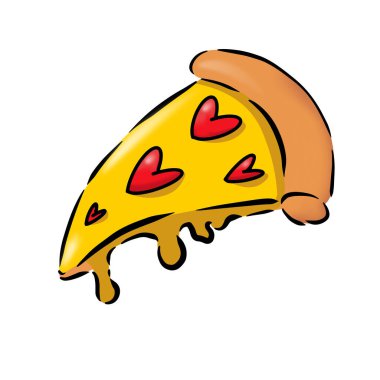 Akan peynirli lezzetli bir pizza dilimi . 