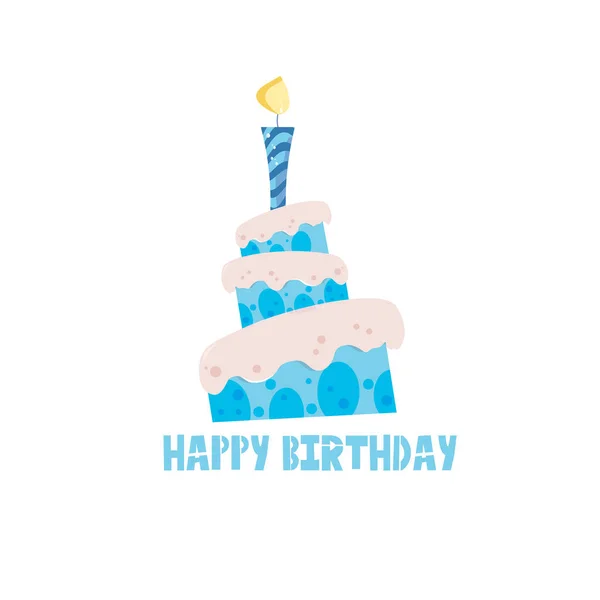 Pasta ve mumlarla şirin Mutlu Yıllar arkaplanı.