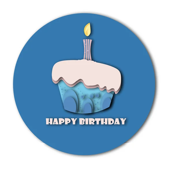 Pasta ve mumlarla şirin Mutlu Yıllar arkaplanı.