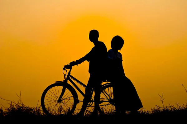 Nöjd med cykel — Stockfoto