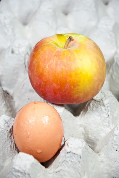 Apfel und Ei — Stockfoto