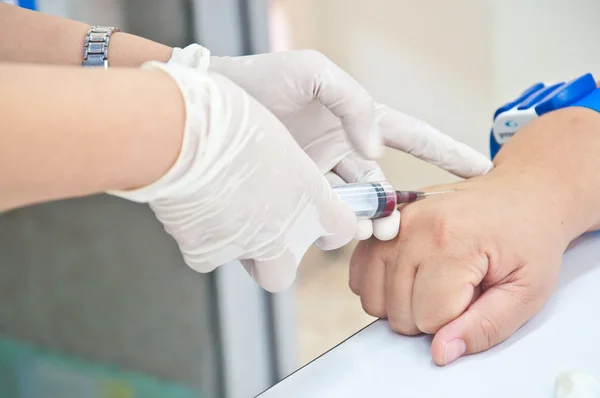 Syringe for test blood — Stock Photo, Image