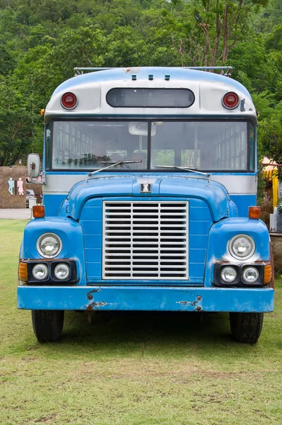 Blauwe schoolbus — Stockfoto