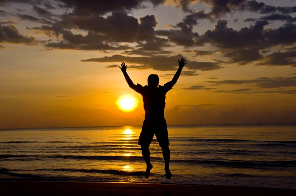 Feliz en la playa — Foto de Stock