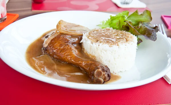 Pollo asado con arroz — Foto de Stock