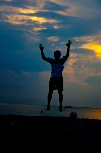 Jumping for happiness — Stock Photo, Image