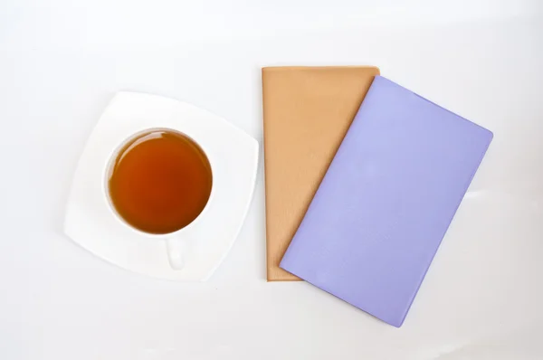 Tea and notebook — Stock Photo, Image