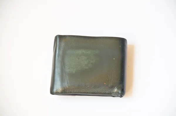 Alte schwarze Brieftasche — Stockfoto