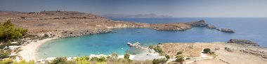 Lindos Rhodes Adası, Yunanistan 'dan Lindou Körfezi' ne