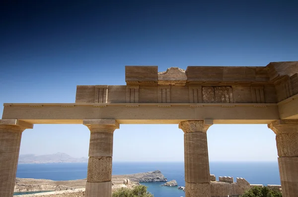 Lindos acropolis located in Rhodes Island Greece — Stock Photo, Image
