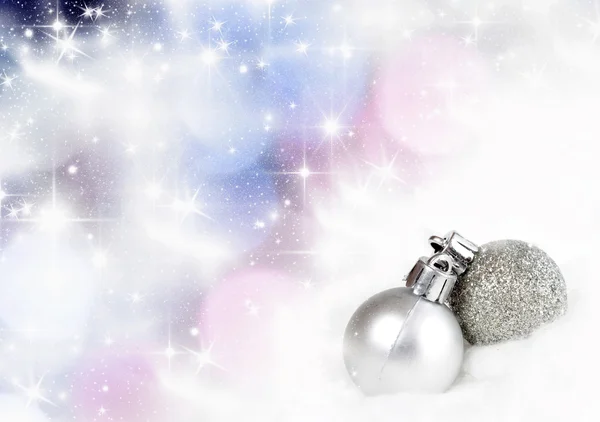 Ročník Vánoční dekorace s míčky a kopírovat prostor — Stock fotografie