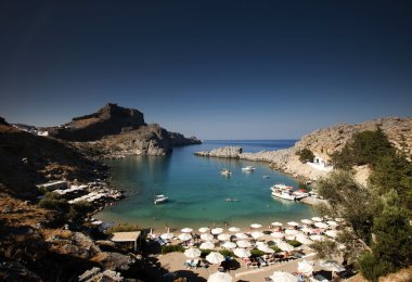 kartpostal torquois gizli Bay rhodes, Yunanistan