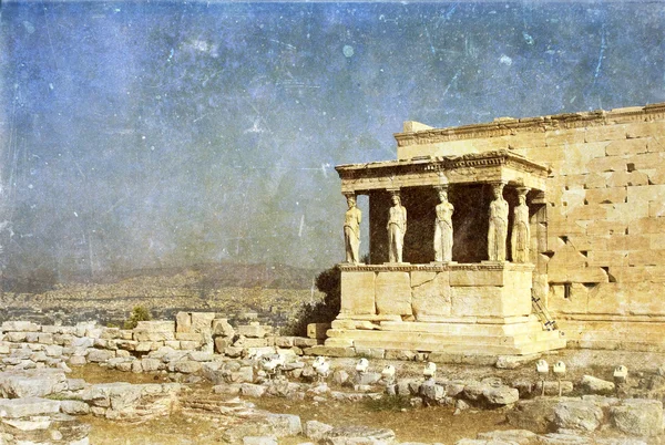 Vintage photo of Parthenon in the Akropolis, Athens — Stock Photo, Image