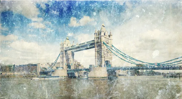 Vintage foto di Tower Bridge, Londra — Foto Stock