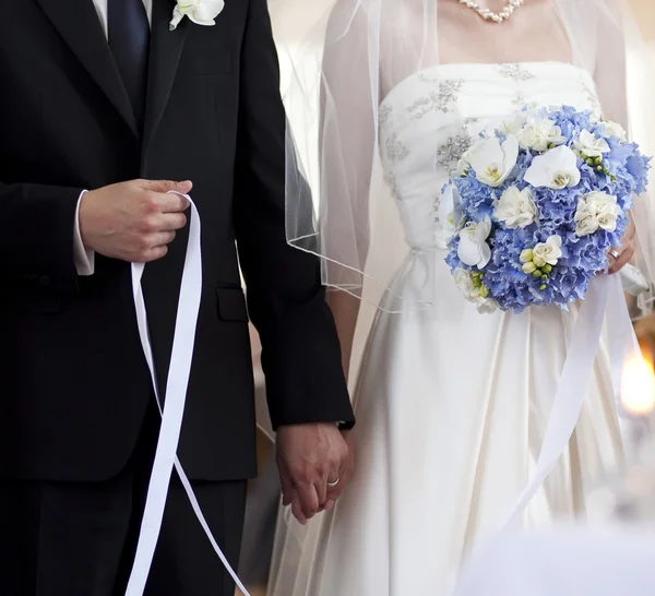 Wedding ceremony in church — Stock Photo, Image