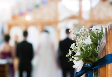 Güzel beyaz düğün buketi